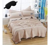 Qosigote Comfy Sleepers Cooling Blanket,Double Ice Cooling Blanket For Hot Sleepers, Ultra-Lightweight, Breathable Cool, Keep You Cool All Night (Beige,150x200cm)