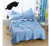 Qosigote Comfy Sleepers Cooling Blanket,Double Ice Cooling Blanket For Hot Sleepers, Ultra-Lightweight, Breathable Cool, Keep You Cool All Night (Blue,100x150cm)