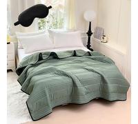 Qosigote Comfy Sleepers Cooling Blanket,Double Ice Cooling Blanket For Hot Sleepers, Ultra-Lightweight, Breathable Cool, Keep You Cool All Night (Military Green,200X230cm)