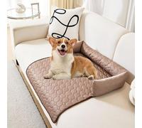 Qosigote Cooling Bed, Heatrelief Cooling Dog Bed, Machine Washable, Non-Slip Bottom, Dog Blanket Sofa, Keep Your Fur Baby Cooler And More Comfortable (Brown,M: 70 * 70cm)