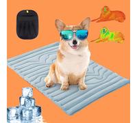 Qosigote Cooling Mat, 2025 Upgrade Dog Coolings Mats, Cool Fabric Structure, Dual-Sided Design, Washable For Garden Bed Home And Car Seat (BLUE,XL/150 * 101 cm)