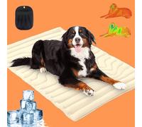 Qosigote Cooling Mat, 2025 Upgrade Dog Coolings Mats, Cool Fabric Structure, Dual-Sided Design, Washable For Garden Bed Home And Car Seat (Beige,XL/150 * 101 cm)