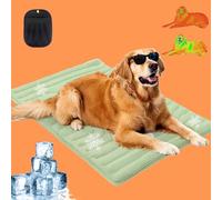 Qosigote Cooling Mat, 2025 Upgrade Dog Coolings Mats, Cool Fabric Structure, Dual-Sided Design, Washable For Garden Bed Home And Car Seat (GREEN,M/91 * 58cm)