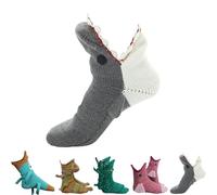 Qosigote Croc Socks, Crocodile Knit Socks for Women (E)