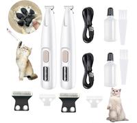 Qosigote Doggykings 3 in 1 Electric Dog Trimmer, Doggy Kings Trimmer, Rechargeable Waterproof with Led Light, Low Noise for Trimming Dog's Hair Around Paws, Eyes, Ears, Face, Rump (2PCS)