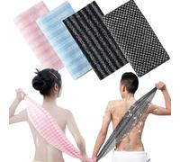 Qosigote Exfoliating Shower Towel BATHING SPONGE, Back Exfoliator Towel, Scrub Cloth, Long Exfoliating Washcloth Towels for Women and Men (e 4PCS)