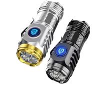Qosigote German Three-Eyed Monster Mini Flash Super Power Flashlight,Thumb Size Flashlight from Germany, Mini Rechargeable Flashlight, Waterproof Three Eyed Flash Super Power Flashlight (2 PCS)