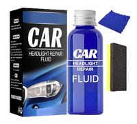 Qosigote Headlight Restoration Kit, Headlight Restorer Kit, Car Headlight Restoration Set Fluid Repair Kit, Headlight Cleaner and Restorer Kit, Innovative Car Headlight Repair Fluid (30ml 1Set)