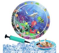 Qosigote Interactive Cooling Waterbed For Dogs 2.0, Thickened Cat Water Mat, Water Sensor Play Mat For Pets, Durable & Scratch-Resistant And Breathable,Instant Cooling Comfort (R,100cm*100cm)