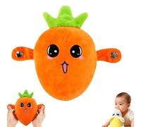 Qosigote Interactive Music Plush Toy, Fruit Shape Singing Toys, Touch Sensitive Soft Fruit Musical Toy for Child Early Education, Multiple Sensing Mode Doll for Parent-Child Playing Fun (Carrot)