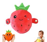 Qosigote Interactive Music Plush Toy, Fruit Shape Singing Toys, Touch Sensitive Soft Fruit Musical Toy for Child Early Education, Multiple Sensing Mode Doll for Parent-Child Playing Fun (Strawberry)