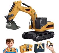 Qosigote Microcrew Mini Rc Construction Series, Microcrew Remote Control Digger, Remote Control Forklift Truck Toy - 1:64 Scale Rc Forklift, with Lights & Sounds for Adults Kids Boys and Girls (B)