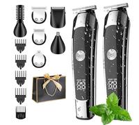 Qosigote Monovon Hair Clipper, Monovon Electric Shaver, Hair Clippers Men with Digital Display, 16-in-1 Grooming Kit for Beard, Electric Shaver Grooming Kit for Nose Body Face Mustache (2PCS)