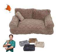 Qosigote Plush Calming Pet Sofa Bed, Orthopaedic Dog Bed with Removable Cover, Outdoor Dog Bed Non-Slip Bottom, For Large Small Dogs & Cats as Warm as a Mother's Hug (S,1PC X D)