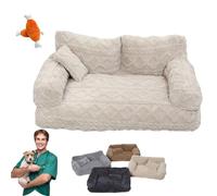 Qosigote Plush Calming Pet Sofa Bed, Orthopaedic Dog Bed with Removable Cover, Outdoor Dog Bed Non-Slip Bottom, For Large Small Dogs & Cats as Warm as a Mother's Hug (S,1PC X B)