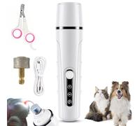 Qosigote Rechargeable Led Pet Nail Grinder, Low-Noise Diamond Trimmer With Quick Finder & Usb-C Charging, Painless Paws Grooming & Smoothing For Small To Large Dogs (1pc)