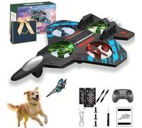 Qosigote Remote-Controlled Fighter Jet, 360°Rollende Stunt Rc-Vechtvliegtuig, Foam Rc Plane With 1/2/3 Batteries, Cool Led Lights, 3 Speeds Adjustable for Kids Beginners, The Choice (C,3*Bat)