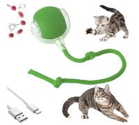 Qosigote Rollie Pet Smart Interactive Cat Toy - Electric Rechargeable Rolling Ball, Portable Chewie Viral Toy (Green)