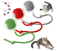 Qosigote Rollie Pet Smart Interactive Cat Toy - Electric Rechargeable Rolling Ball, Portable Chewie Viral Toy (3pcs-mix)