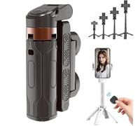 Qosigote Tnw T26 Mini Tripod For Iphone, Techlypro P15 Mini Tripod 360 With Detachable Remote Control, 360° Rotation Foldable (Black)