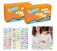 Qosigote Word Family Build Book, 30 Read And Rhyme Flip Books, Abc Vocabulary Flash Cards, Learn To Read Phonics Flash Paper For Educational Reading Games (2PCS)