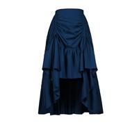 Qosivfey Women's Renaissance Skirt Steampunk Victorian High Low Skirts, 2022017bu, S