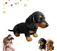 Qosneoun Dachy 2.0 Plush Dog, The Dachy 2.0, Emotional Healing On Demand Dachshund Plush, Ealistic Robot Dog With Interactive Motion (Black)