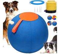 Qosneoun Giant Herding Ball for Dogs, Giant Dog Ball for Border Collies, Durable Inflatable Dog Balls for Outdoor Exercise and Mental Stimulation, Heavy Duty Anti-Burst Push and Chase Toy (B,L(55CM))