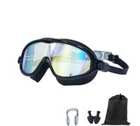 Qosneoun My Cool Summer Goggles Swimming, Goggles with Ear Plugs, No Leaking Swim Glasses for Adult, Kids, HD Large Frame Waterproof Anti-Fog Swimming Goggles (Black, Children)