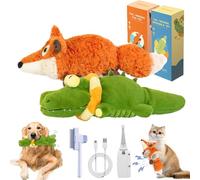 Qosneoun The Mellow Dog - Calming Crocodile, Crocodile Squeaky Dog Toys, Stress Relief, Machine Washable USB Charging, Automatic Dogs Petting Machine Designed to Calm Your Dogs, Cat (2 PCS-Mix)