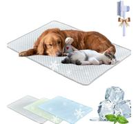 Qosneoun The Ultimate Cooling Pet Mat, Cooling Mat for Dogs, Cooling Bed, Discover the Versatile Ice Silk Cooling Mat, Self Cool Dog Sofa, Portable and Washable, Dog Cooling Mat (Gray,XL(60 * 80 CM))
