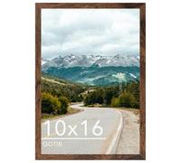 QOTIB 10x16 Picture Frame Deep Brown for Wall Hanging, Wood 10 x 16 Frame Photo Frame for Wall Horizontally or Vertically, Deep Brown, 1 Pack