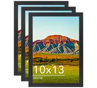 QOTIB 11x13 Picture Frame Black for Wall Mounting Set of 3, Horizontal and Vertical Formats for Wall Hanging, Wood 11x13 Frame, Black, 3 Pack