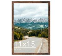 QOTIB 11x15 Picture Frame Deep Brown for Wall Hanging, Wood 11 x 15 Frame Photo Frame for Wall Horizontally or Vertically, Deep Brown, 1 Pack