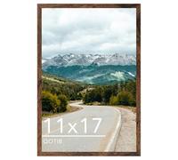 QOTIB 11x17 Picture Frame Deep Brown for Wall Hanging, Wood 11 x 17 Frame Photo Frame for Wall Horizontally or Vertically, Deep Brown, 1 Pack