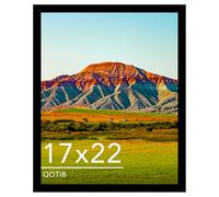 QOTIB 17x22 Picture Frame Black for Wall Mounting, Horizontal and Vertical Formats for Wall Hanging, Wood 17x22 Frame, Black, 1 Pack