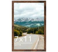 QOTIB 7x11 Picture Frame Deep Brown for Wall Hanging or Tabletop, Wood 7 x 11 Frame Photo Frame for Wall Horizontally or Vertically, Deep Brown, 1 Pack