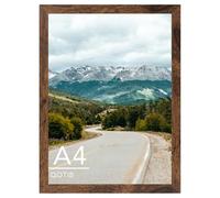 QOTIB A4 Picture Frame 8.3x11.7 inch for Wall Hanging or Tabletop, Wood 8.3 x 11.7 Frame Photo Frame for Wall Horizontally or Vertically, Deep Brown, 1 Pack