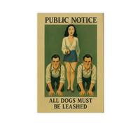 QOTOPGPG All Dogs Must Be Leashed - Feminist Gouache Style Canvas Poster Bedroom Decor Landscape Office Room Decor Gift 12x18inch(30x45cm)