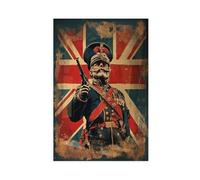 QOTOPGPG British Empire Vintage Poster - Union Jack Canvas Poster Wall Art Decor Print Picture Paintings for Living Room Bedroom Decoration 20x30inch(50x75cm)
