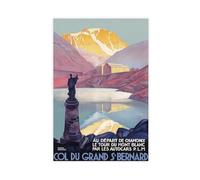 QOTOPGPG Col Du Grand St Bernard Switzerland Vintage Travel Poster Home Decor Wall Art Gift Canvas Poster Wall Art Decor Print Picture Paintings for Living Room Bedroom Decoration 08x12inch(20x30cm)