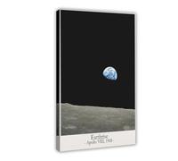 QOTOPGPG Earthrise Photo Print_ Apollo 8, Space Wall Art Canvas Poster Wall Art Decor Print Picture Paintings for Living Room Bedroom Decoration 12x18inch(30x45cm)