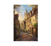 QOTOPGPG Evocative Falkland Medieval Buildings Canvas Poster Bedroom Decor Landscape Office Room Decor Gift 16x24inch(40x60cm)