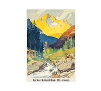 QOTOPGPG Far West National Parks USA Canada Vintage Canvas Poster Bedroom Decor Landscape Office Room Decor Gift 12x18inch(30x45cm)