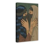 QOTOPGPG Forbidden Love - Intimate Feminine Connection, Queer Empowerment Canvas Poster Bedroom Decor Landscape Office Room Decor Gift 20x30inch(50x75cm)