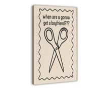 QOTOPGPG Funny Lesbian Scissors- Queer Humor Print with “Get A Boyfriend” Quote Canvas Poster Bedroom Decor Landscape Office Room Decor Gift 12x18inch(30x45cm)