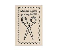 QOTOPGPG Funny Lesbian Scissors- Queer Humor Print with “Get A Boyfriend” Quote Canvas Poster Wall Art Decor Print Picture Paintings for Living Room Bedroom Decoration 08x12inch(20x30cm)