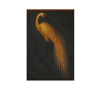 QOTOPGPG Golden Crane Art Print_ Vintage Japanese Bird Wall Decor (1) Canvas Poster Wall Art Decor Print Picture Paintings for Living Room Bedroom Decoration 16x24inch(40x60cm)