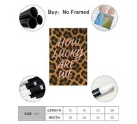 QOTOPGPG How Lucky Are We Poster - Retro Leopard Print Canvas Poster Bedroom Decor Landscape Office Room Decor Gift 08x12inch(20x30cm)