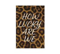 QOTOPGPG How Lucky Are We Poster - Retro Leopard Print Wall Art Canvas Poster Wall Art Decor Print Picture Paintings for Living Room Bedroom Decoration 24x36inch(60x90cm)